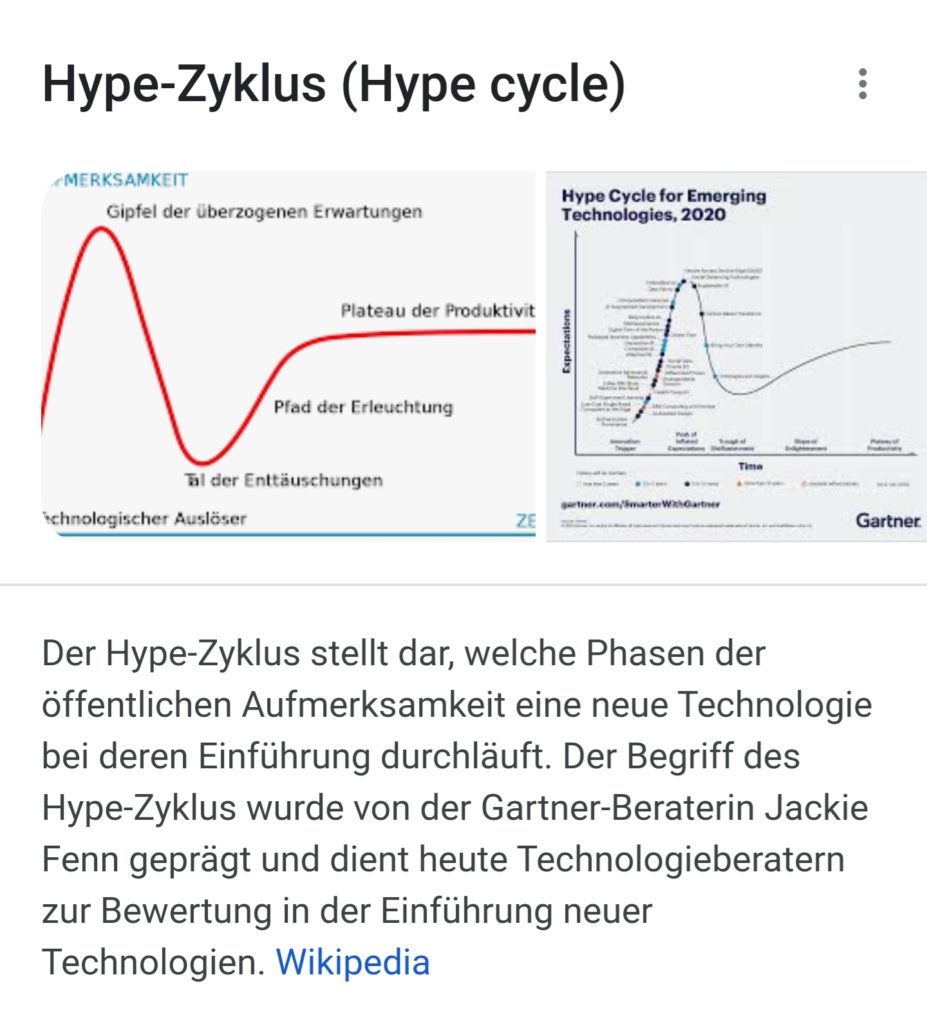 Gartner Hype Cycle für Hype-Aktien