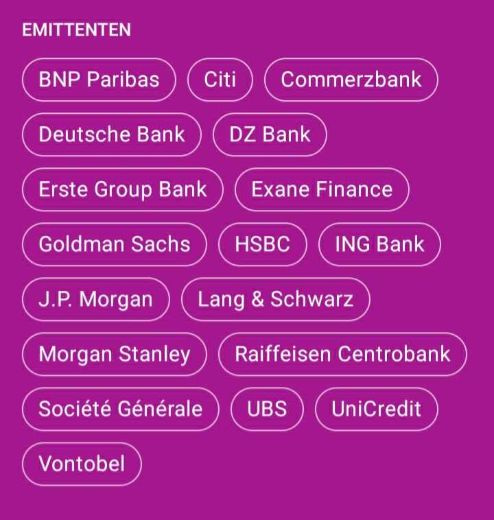 Derivate Emittenten OnVista App