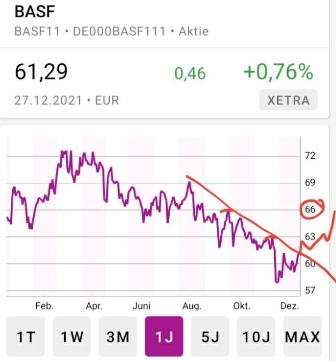 BASF Aktienkurs 2021