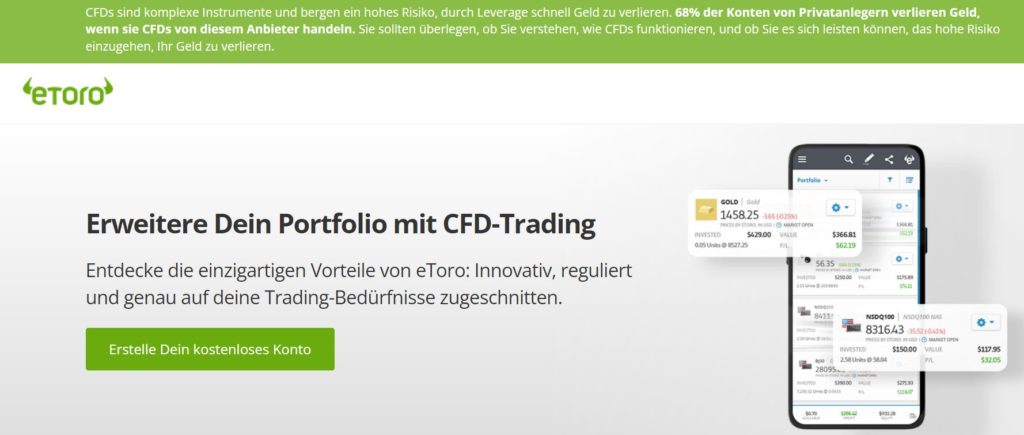 Etoro Aktien und CFD Trading