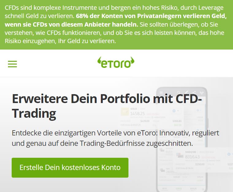 Etoro CFD-Trading
