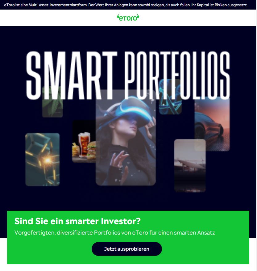 in smart Portfolios bei eToro investieren
